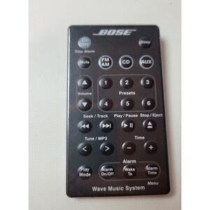 Bose Wave Music System Remote Control 281526-002 Black Replacement Slim OEM